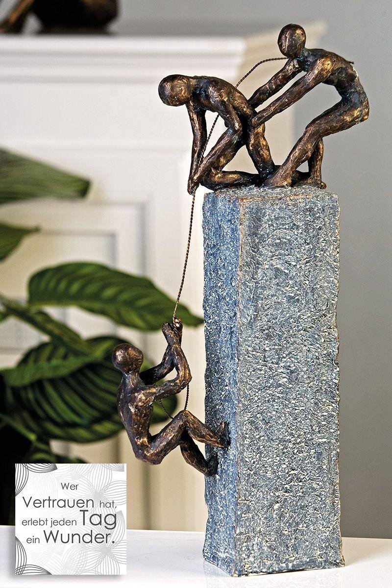 brons sculptuur- hulp - geholpen worden - 18x43 cm - polyresin beeldje |