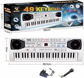 Keyboard met LCD-scherm 49 toetsen + microfoon - kan op stroom en op batterij - 58.5cm