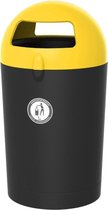Metro Dome UV-bestendige afvalbak met gele deksel, 100 liter (VB719211)