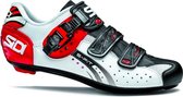 Sidi Scarpe Genius 5-Fit - Racefietsschoenen - Carbon Composite Zool - Wit Zwart Rood - Maat 40