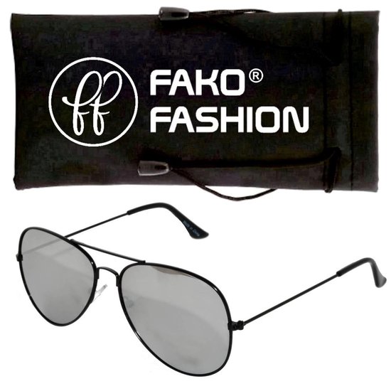 Fako Fashion® - Lunettes Aviator - Lunettes Aviator - Zwart - Argent