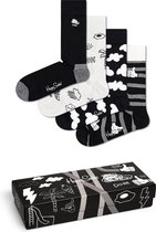Happy Socks black & white giftbox 4P multi II - 36-40