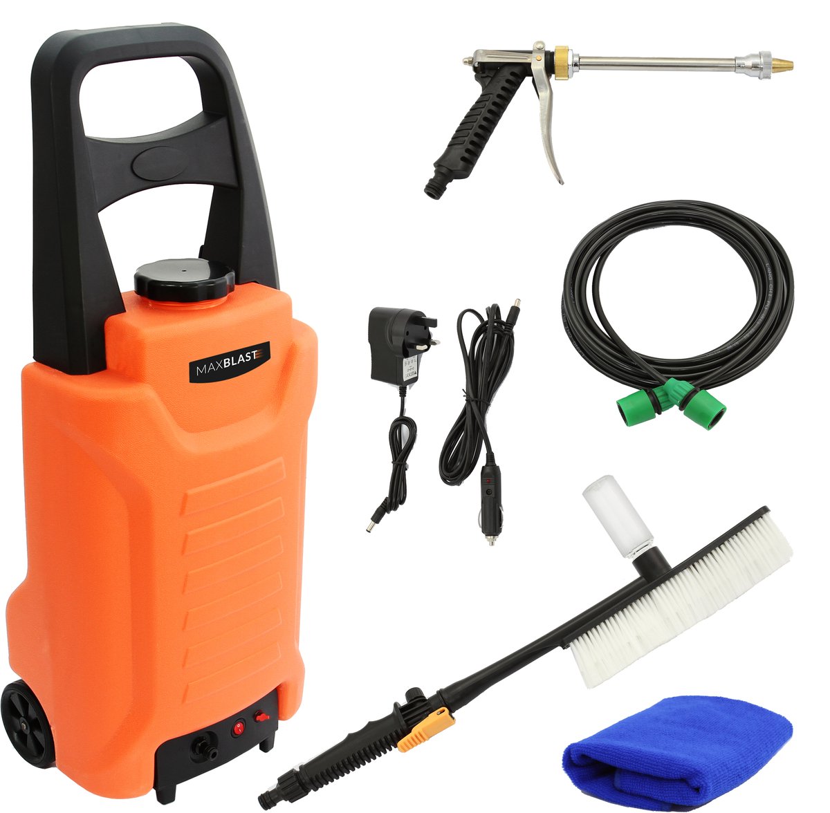 Maxblast hogedrukspuit - wit - 30l - draagbaar met borstel
