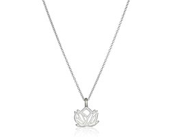 Victorious Dames Ketting – Zilveren Lotus Bloem – Zilver – 44cm