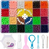 Fako Bijoux® - Magic Water Sticky Spray Beads Set - Klevende Waterkralen  - Waterparels - Kinderen - 12+12 Kleuren - 5mm - 3000 Stuks