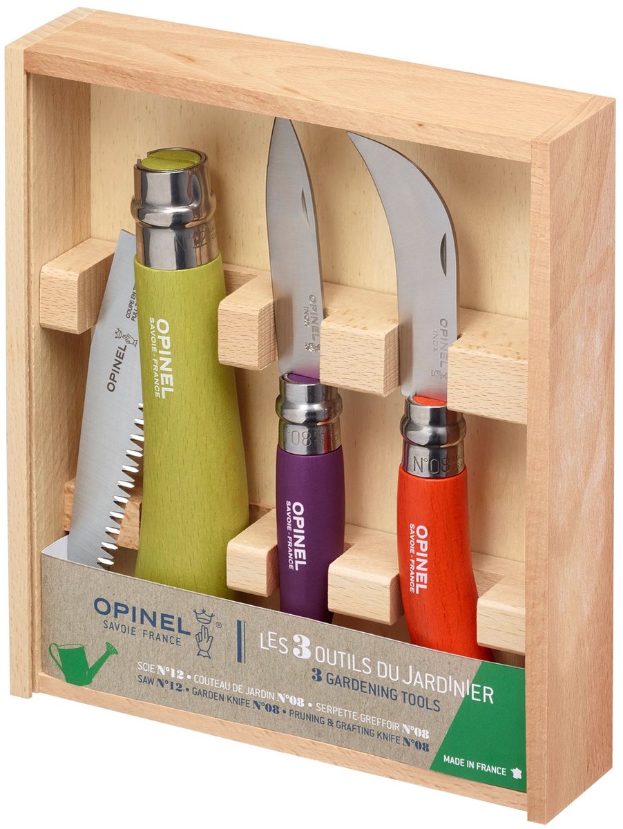 Opinel Garden Tuinierset 3-delig - Snoeimes – Tuinmes – Snoeizaag