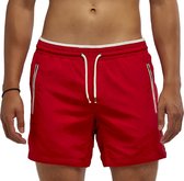 Coral Beachwear The Lifeguard - zwembroek - ritszakken - rits - mannen - rood - 100% Taslan – sneldrogend