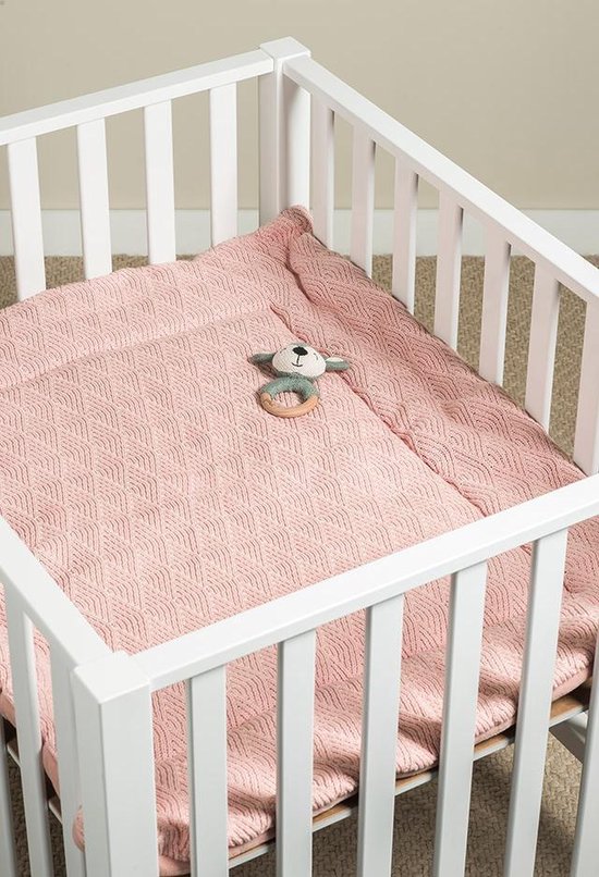 Jollein - Boxkleed (Pale Pink) - River Knit - Katoen - Speelkleed Baby - 80x100cm - Jollein
