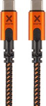 Xtorm Xtreme USB-C naar USB-C kabel Power Delivery - incl. levenslange garantie - 1,5 m - Zwart/Oranje