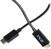 INCA IDPH-18T Displayport to HDMI kabel 1.8M 3840x2160p 10.2Gbps 340Mhz. Goud verguld. (Alleen van Displayport naar HDMI)