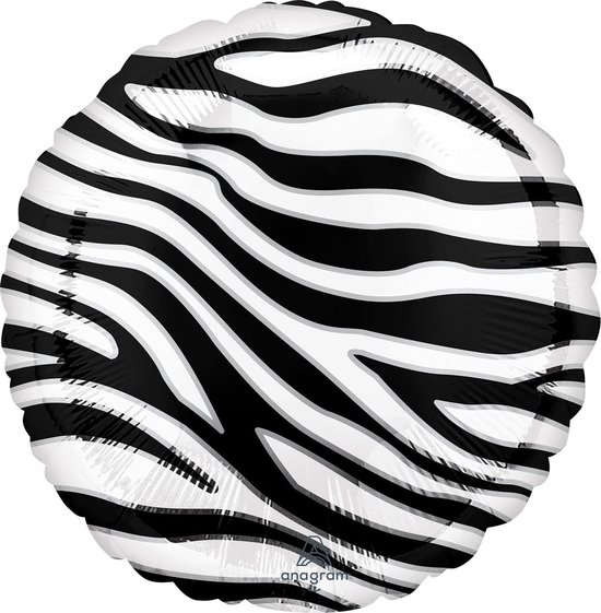 Anagram Folieballon Zebra 43 Cm Wit/zwart