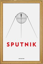 JUNIQE - Poster met houten lijst Sputnik 2 -20x30 /Wit