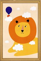 JUNIQE - Poster met houten lijst Head in the Clouds -13x18 /Kleurrijk