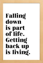 JUNIQE - Poster met houten lijst Get Back Up -13x18 /Wit & Zwart