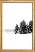 JUNIQE - Poster met houten lijst White White Winter 2/2 -13x18 /Grijs