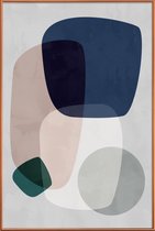 JUNIQE - Poster met kunststof lijst Graphic 190 -40x60 /Blauw & Grijs