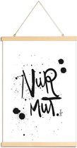 JUNIQE - Posterhanger Nur Mut -40x60 /Wit & Zwart