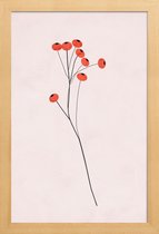 JUNIQE - Poster in houten lijst Winter Fruits -40x60 /Rood & Zwart