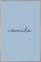 JUNIQE - Poster met kunststof lijst Smile -30x45 /Blauw