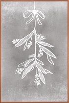 JUNIQE - Poster met kunststof lijst Mistletoe -20x30 /Grijs & Wit