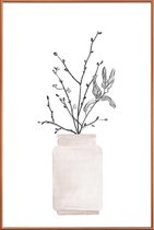 JUNIQE - Poster met kunststof lijst Winter Flower -20x30 /Wit & Zwart