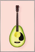 JUNIQE - Poster met kunststof lijst Avocado Guitar -30x45 /Bruin &