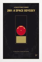 JUNIQE - Poster in houten lijst 2001 - A Space Odyssey -30x45 /Geel &