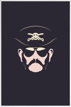 JUNIQE - Poster met kunststof lijst Lemmy Motorhead - minimalistisch