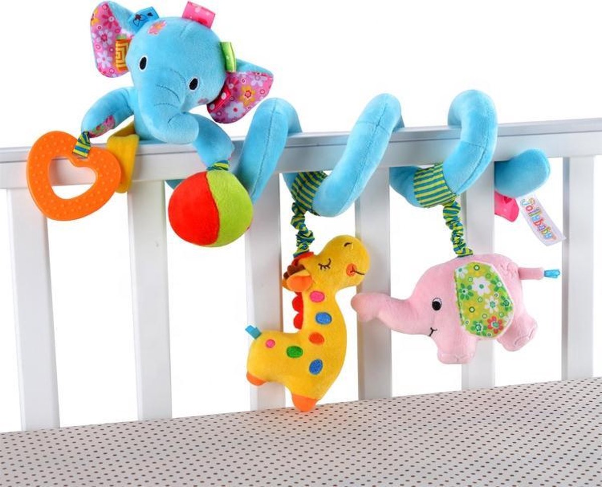 Baby spiraal Olifant Blauw– Baby Knuffels - Baby speelgoed - Baby rammelaar  -... | bol.com