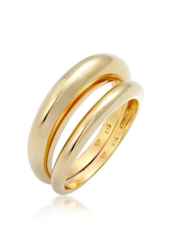Elli PREMIUM Ringen Dames Ring Set Basic Chunky Trend Blogger in 925 Sterling Zilver