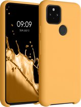 kwmobile telefoonhoesje voor Google Pixel 5 - Hoesje met siliconen coating - Smartphone case in goud-oranje