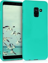 kwmobile telefoonhoesje voor Samsung Galaxy A8 (2018) - Hoesje voor smartphone - Back cover in neon turquoise