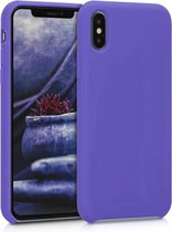 kwmobile telefoonhoesje voor Apple iPhone X - Hoesje met siliconen coating - Smartphone case in irisblauw