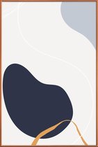 JUNIQE - Poster met kunststof lijst Movement 6 -13x18 /Bruin & Ivoor