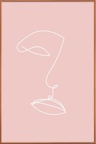JUNIQE - Poster met kunststof lijst Outline -40x60 /Roze