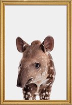 JUNIQE - Poster met houten lijst Tapir -13x18 /Bruin