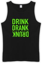 Zwarte Tanktop met “ Drink. Drank, Drunk “ print Groen  Size XXXL