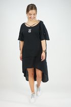 La Pèra Zwarte jurk met strepen Vrouwen Lange zomerjurk Dames - maat M