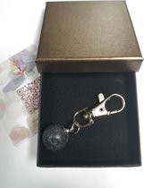sleutelhanger lava steen diffuser (zilverkleurig)