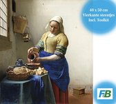 F4B | Het Melkmeisje | Johannes Vermeer | 40x50 CM | Paquet de peinture au diamant | couvrant complètement | Peinture au diamant | pierres carrées