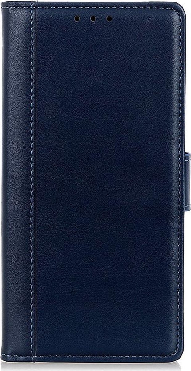 Shop4 - Xiaomi Redmi Note 10 Pro Hoesje - Wallet Case Grain Donker Blauw