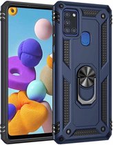 Hoesje geschikt voor Samsung Galaxy A35 5G hoesje/book case met pasjeshouder hoge kwaliteit Donkerblauw