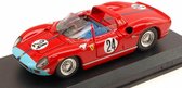 De 1:43 Diecast Modelcar van de Ferrari 330P #24 van de 12H Sebring in 1965. De coureurs waren Hill en Bonnier. De fabrikant van het schaalmodel is Art-Model. Dit model is alleen online verkrijgbaar