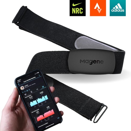 Hartslagmeter met Borstband - Universeel - Ant+/Bluetooth Functie - 1000 uur Batterijduur - Activity Tracker - Hartslagband - Elastisch en Verstelbaar - Lichtgewicht - 14 gram Hartslagmeter met Borstband - Universeel - Ant+/Bluetooth Functie - 1000 uur Batterijduur - Activity Tracker - Hartslagband - Elastisch en Verstelbaar - Lichtgewicht - 14 gram