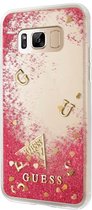 GUESS glitter and glamour cover voor Samsung Galaxy S8 - transparant/Rood