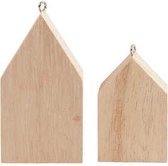 Huizen, h: 4,5+6,5 cm, Keizerin boom, 30stuks