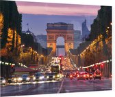 Champs-Élysées met Arc de Triomphe in Parijs - Foto op Plexiglas - 60 x 40 cm