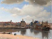 Gezicht op Delft, Johannes Vermeer - Foto op Tuinposter - 80 x 60 cm