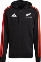 Adidas All Blacks rugby 3 stripes full zip hoodie maat L
