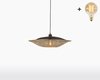 Good & Mojo Hanglamp - KALIMANTAN - Bamboe - Plat - Product Grootte: 44 x 44 x 12 cm - S - Product Met gloeilamp: Ja